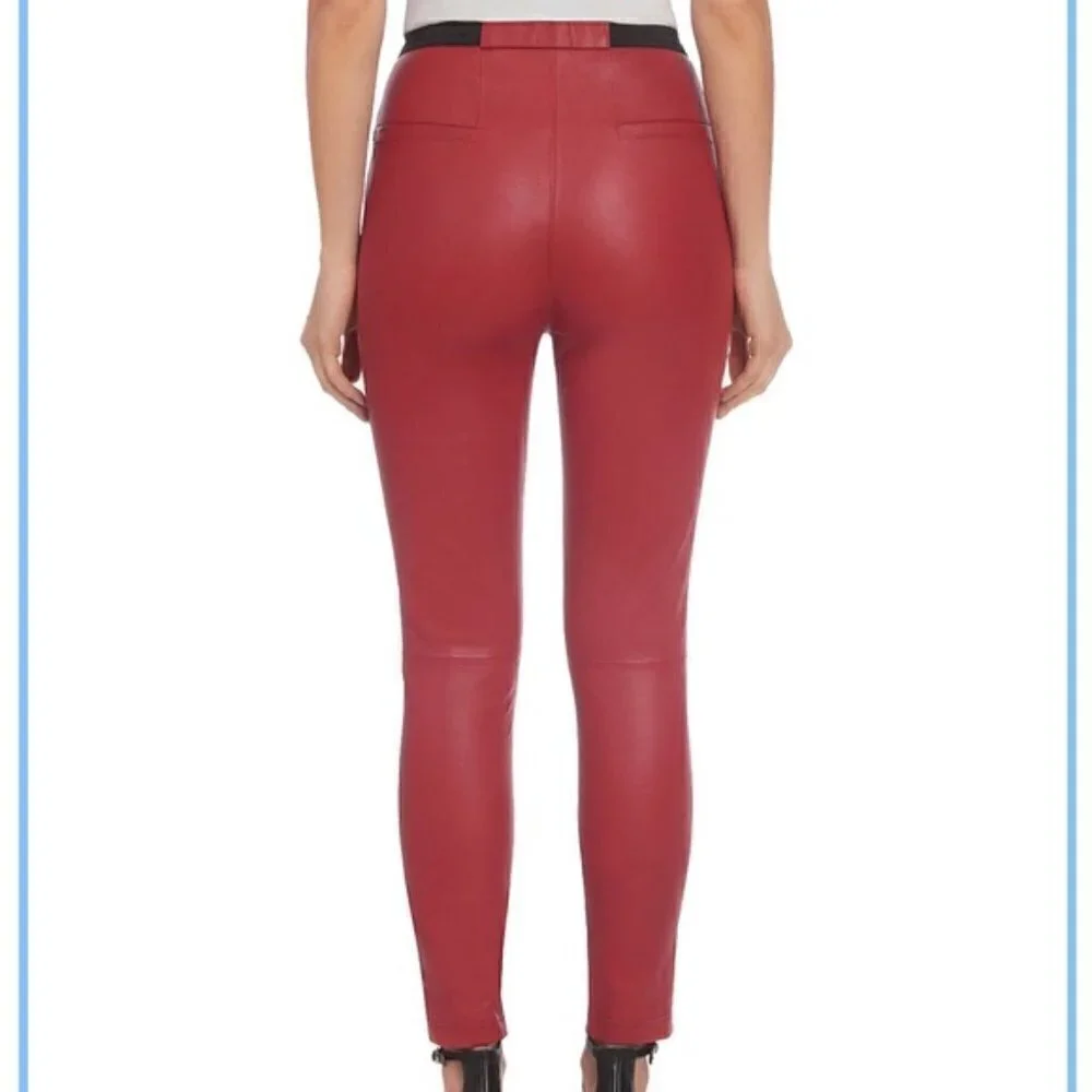 New Bagatelle City Stretch 100% Leather High Waisted Brown Leggings Pants NWT XS